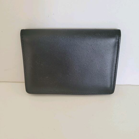 Dunhill Designer Card Wallet Black Bifold Leather Folding Small Logo Vintage - Picture 3 of 11